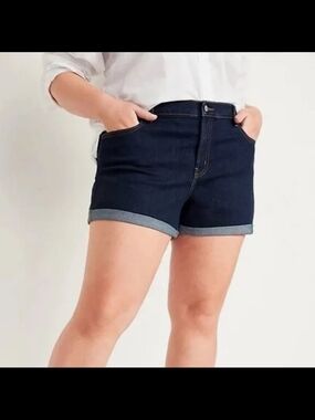 Old Navy Dark Indigo Roll-Cuff Denim Shorts